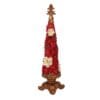 Albero decorativo natalizio in resina con fiori rossi e base dorata