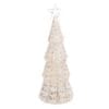 Albero natalizio in vetro con LED e stella bianca Ø9,5xH26 cm