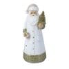 Babbo Natale bianco con albero dorato in resina H 18 cm