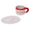 Set tazzina caffè con piattino in ceramica decorato Babbo Natale