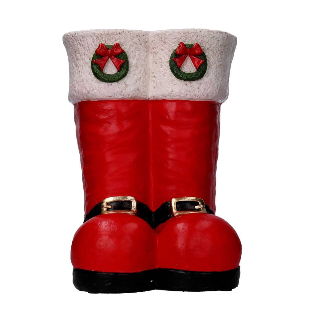 Botas porta macetas de resina Papá Noel H 41 cm - Imagen 4