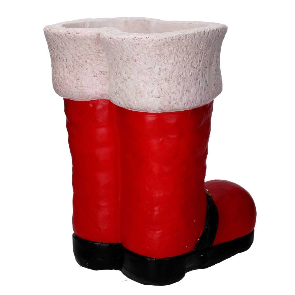 Botas porta macetas de resina Papá Noel H 41 cm - Imagen 2