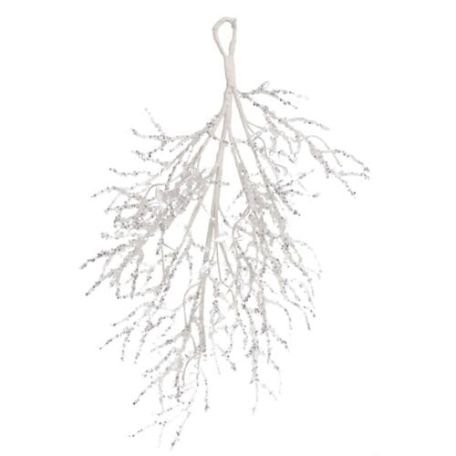 Festone bianco con stelle e brillantini natalizi 53 cm