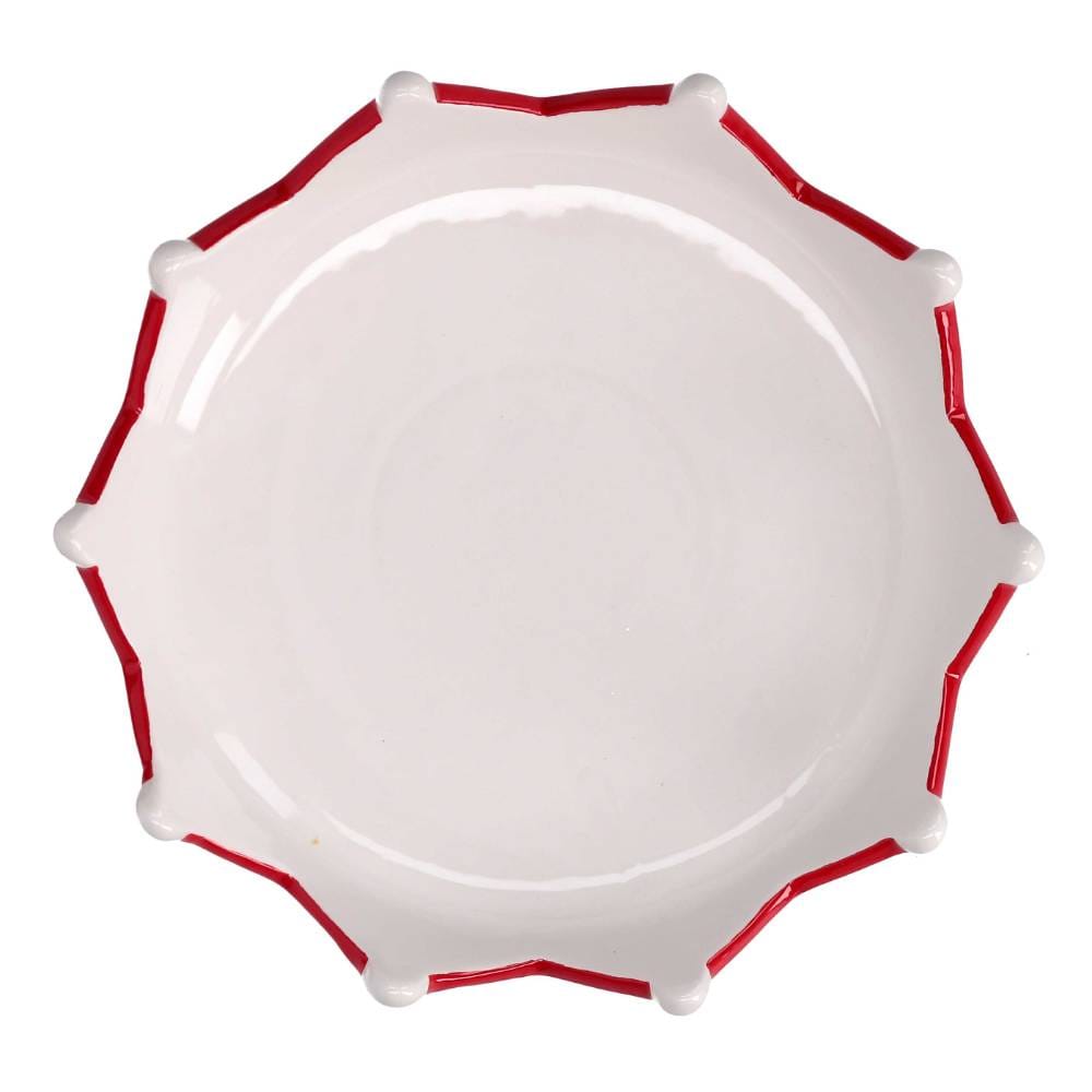 Plateau couronne rouge et blanc 24 cm – Image 4