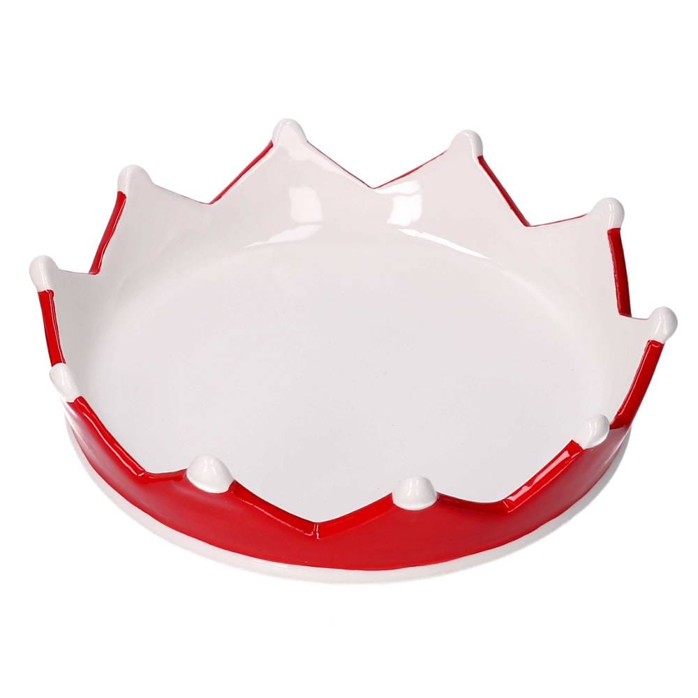 Plateau couronne rouge et blanc 24 cm – Image 2