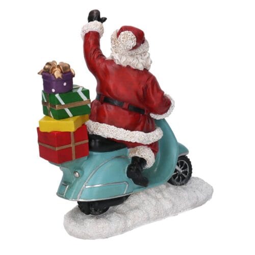 Papá Noel en Vespa con regalos H25 cm - Imagen 3