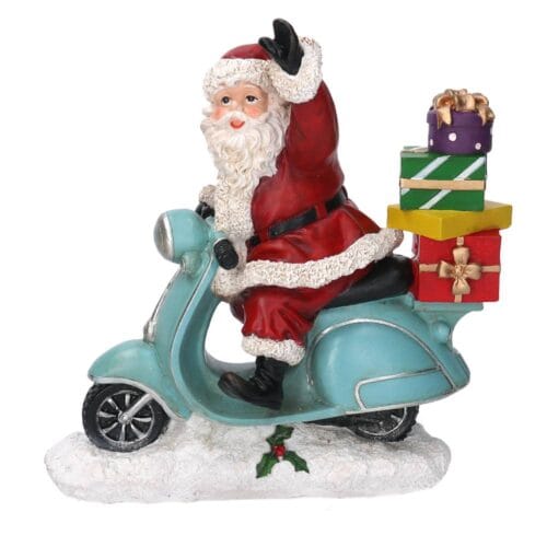 Alternative view of Papá Noel en Vespa con regalos H25 cm