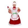 Decorazione natalizia Mamma Natale in tessuto con orsetto e grembiule cm 45