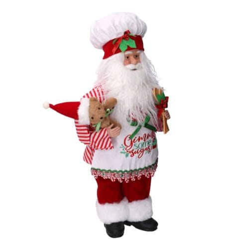 Alternative view of Babbo Natale Chef con orsetto h 45 cm