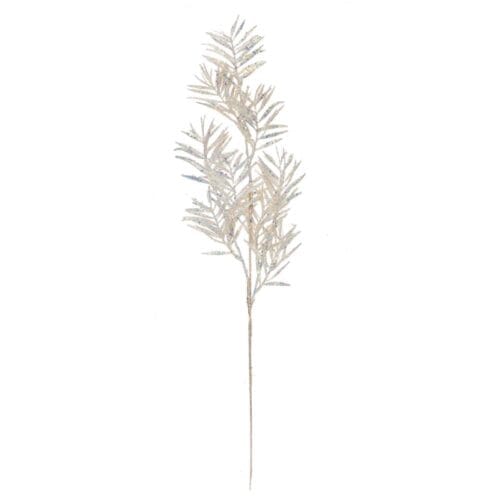 Ramo decorativo natalizio glitterato champagne H70 cm