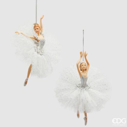 EDG Addobbo Ballerina con Tutu in Pizzo bianco H 18 cm