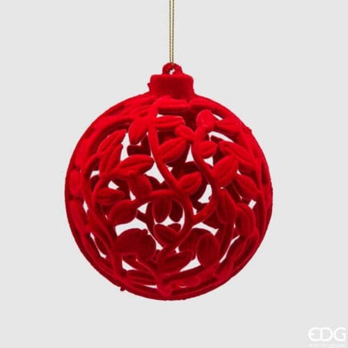 EDG Palla Traforata Velluto Rosso D 10 cm