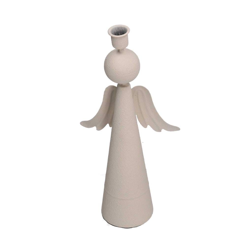 Portacandele Angelo Stilizzato Crema H32,5 cm - immagine 3