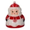Barattolo natalizio grande a forma di Mamma Natale in ceramica smaltata – 23,6x21,7xH30,4 cm