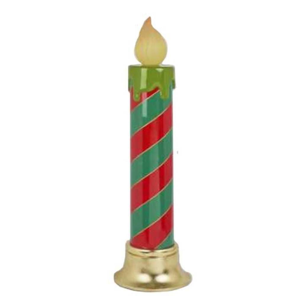 Candela twist verde/rosso con LED h 96 cm 1 Candela twist verde/rosso con LED h 96 cm