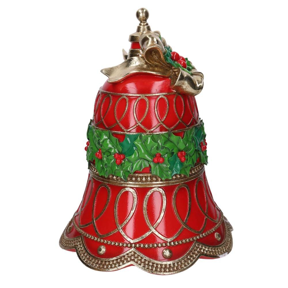 Campana natalizia con agrifoglio h 41 cm - immagine 2