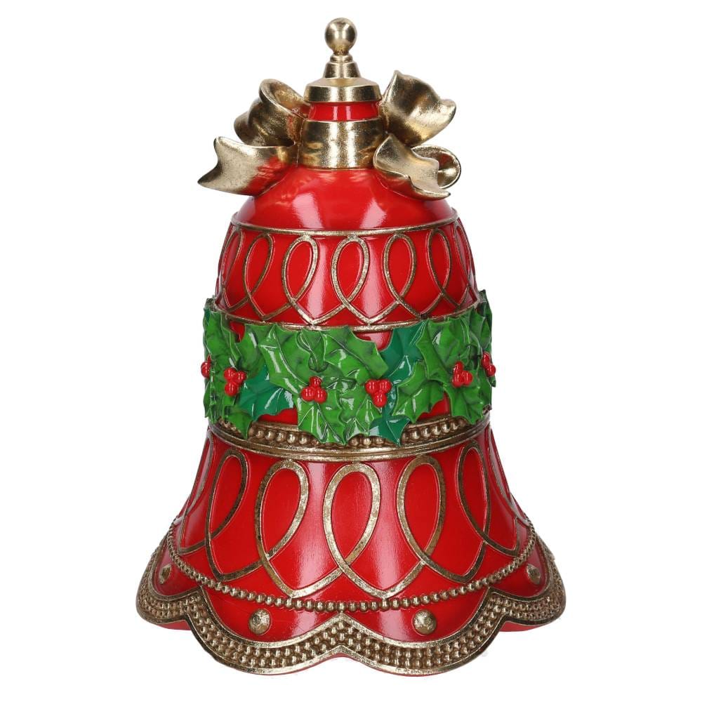 Campana natalizia con agrifoglio h 41 cm - immagine 3