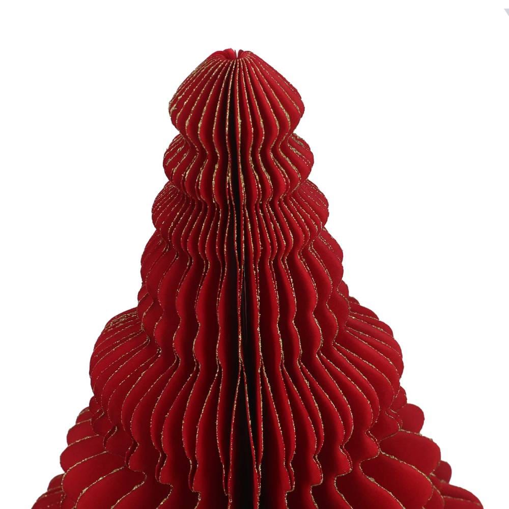 Albero decorativo in carta rosso h 20 cm - immagine 2