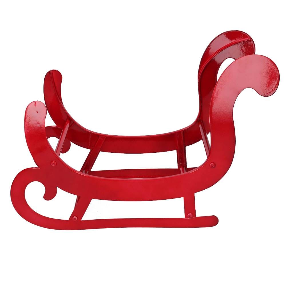Luge en métal rouge L 55 cm – Image 2