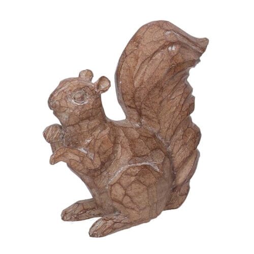 Scoiattolo decorativo in resina effetto legno naturale 10x5xh10 cm