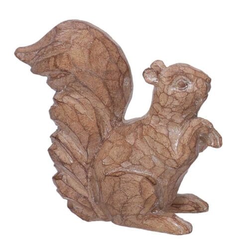 Scoiattolo decorativo in resina effetto legno naturale 10x5xh10 cm