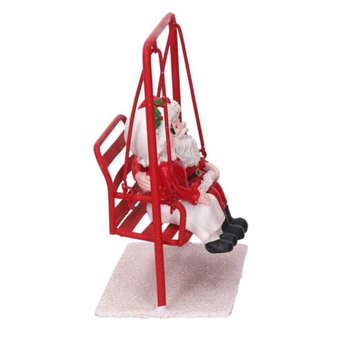 Babbo e Mamma Natale su dondolo H 16 cm - immagine 4