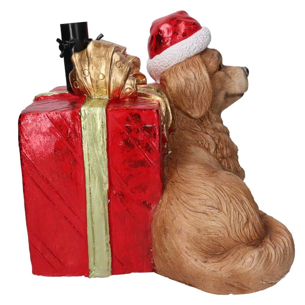 Base de árbol con perro y paquete de regalo H 36 - Imagen 4