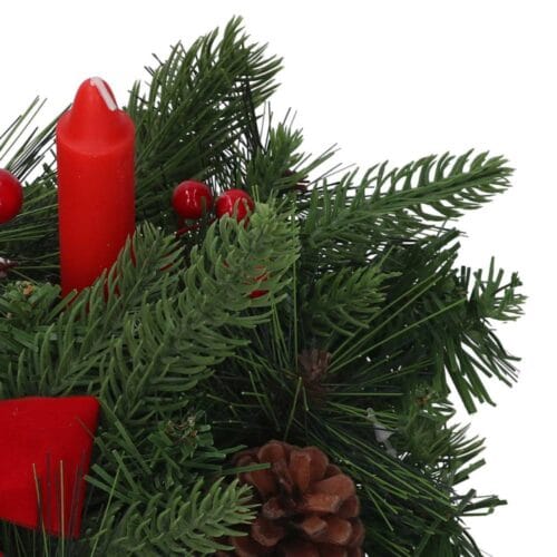 Centrotavola natalizio con pino e 3 candele rosse ø40,5 cm - immagine 3