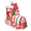 Base per albero di Natale a forma di treno in resina decorata rossa, bianca e verde h42 cm