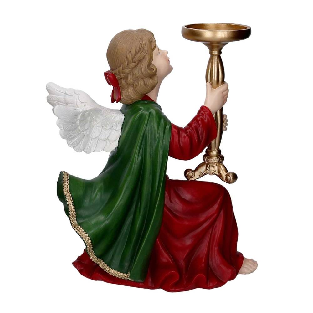 Portacero Angelo Rosso e Mantello verde h 35 - immagine 2