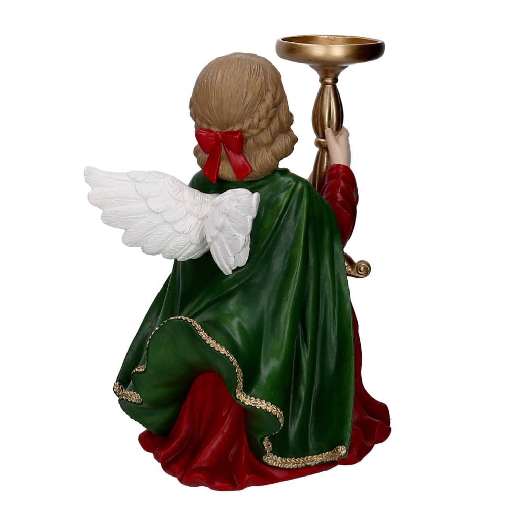 Portacero Angelo Rosso e Mantello verde h 35 - immagine 3