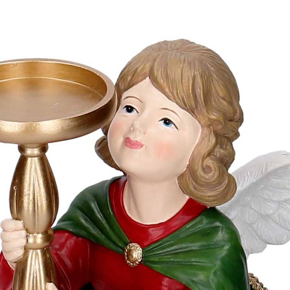 Portacero Angelo Rosso e Mantello verde h 35 - immagine 5