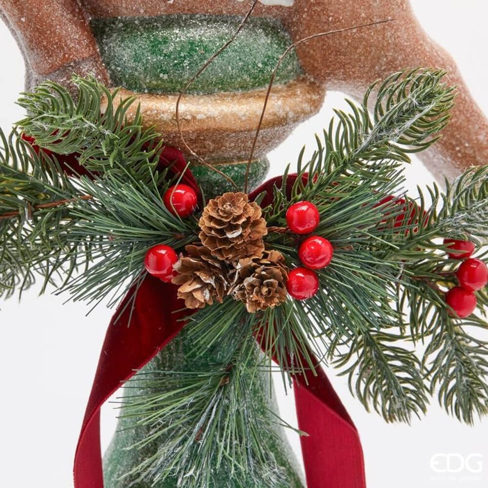 EDG Renna con Piedistallo Decorato H 71 cm 3 EDG Renna con Piedistallo Decorato H 71 cm - immagine 3