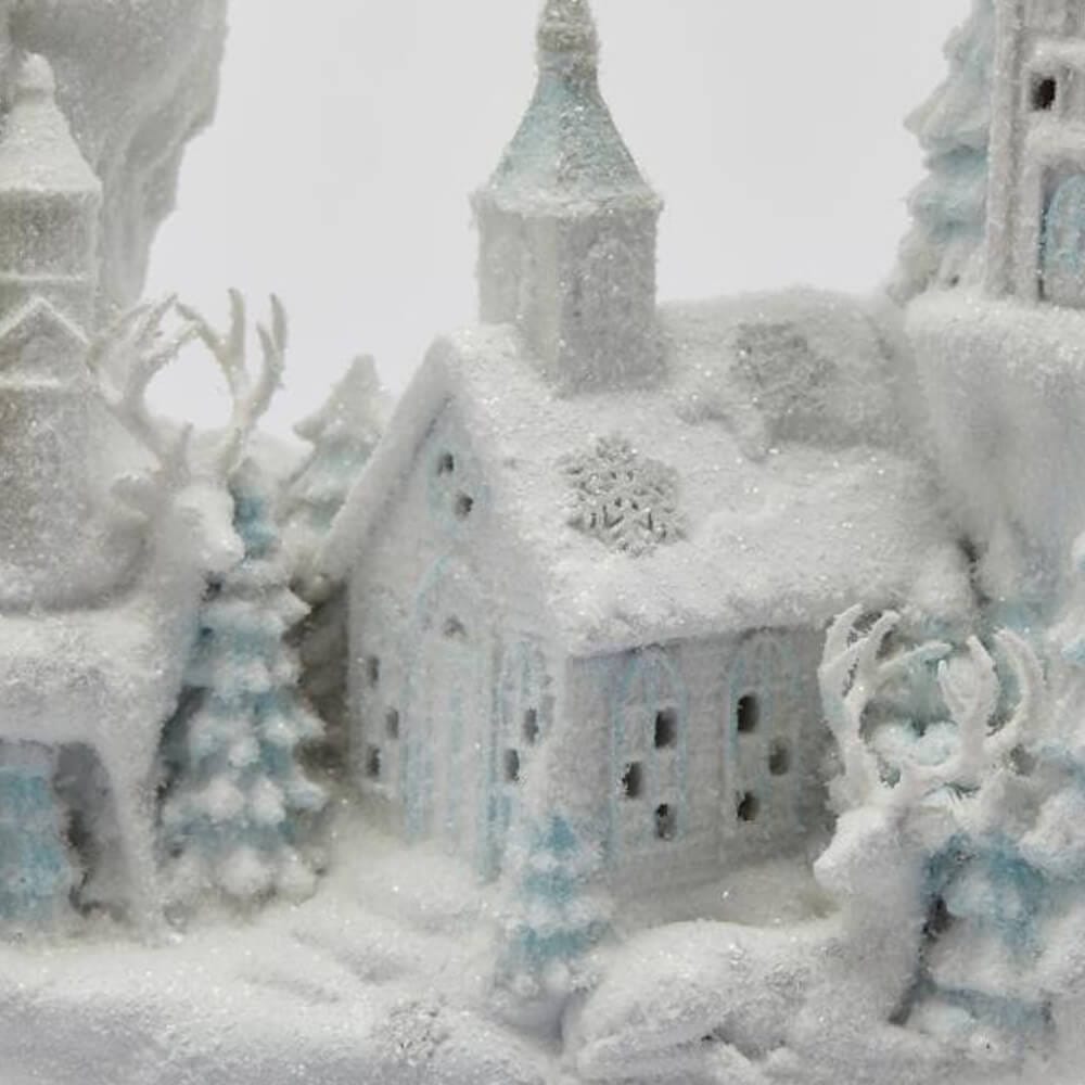 EDG Corona Villaggio Ghiacciato LED H48 cm 2 EDG Corona Villaggio Ghiacciato LED H48 cm - immagine 2