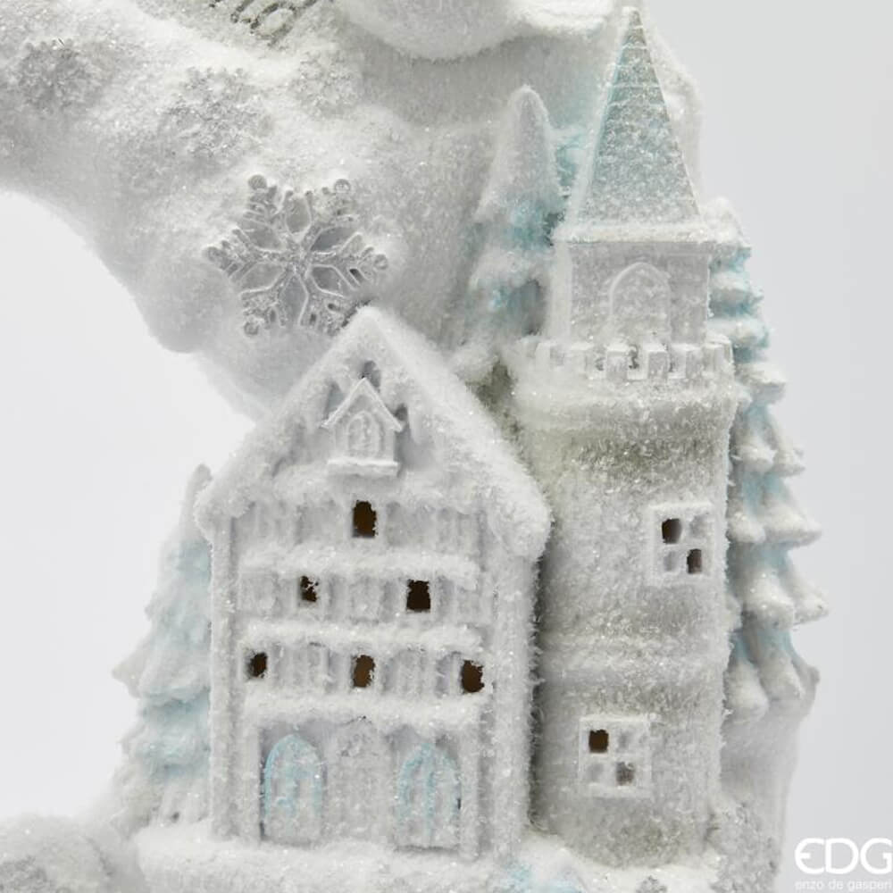 EDG Corona Villaggio Ghiacciato LED H48 cm 5 EDG Corona Villaggio Ghiacciato LED H48 cm - immagine 5