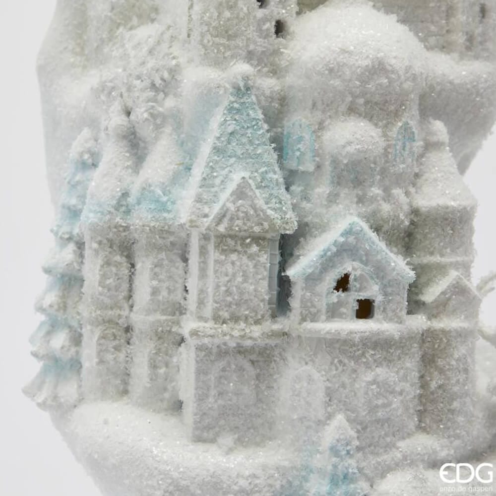 EDG Corona Villaggio Ghiacciato LED H48 cm 3 EDG Corona Villaggio Ghiacciato LED H48 cm - immagine 3