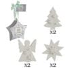 Confezione regalo a stella Mathilde M con 6 gessi natalizi profumati Sapin Givré: 2 alberi, 2 angeli, 2 stelle.