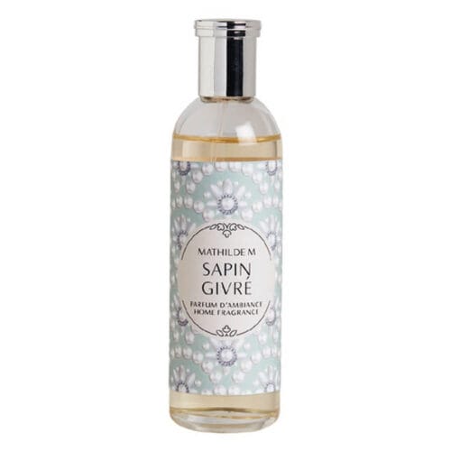 Frasco vaporizador perfumado Mathilde M Sapin Givré 90 ml con gráfico perlado verde y tapón cromado