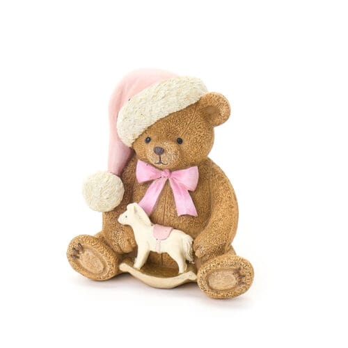 Nuvole di Stoffa Coppia Orsetti in Resina Rosa h 10 cm - immagine 4