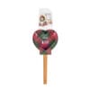Set con spatola natalizia decorata e stampino a cuore su confezione scozzese, perfetto per cucinare biscotti a tema.