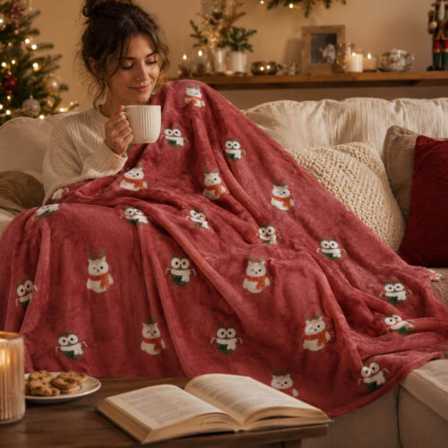 L'Atelier 17 Búho rojo de Navidad Plaid 155x205