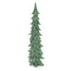 Albero decorativo in resina con glitter e pigne, altezza 92 cm, di colore verde con finitura brillante.