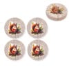 Set 4 sottobicchieri rotondi in feltro grigio con stampa scoiattolo natalizio della collezione Bosco Incantato.