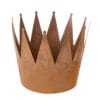 Corona in metallo corten effetto ruggine, utilizzabile come portavaso, centrotavola o decorazione rustica.