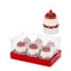Set di 6 candeline tea light a forma di soldatino con cappello rosso, barba bianca e base in alluminio.