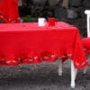 Clodette Mantel Bordado de Algodón Rojo Fancy 150x220 cm