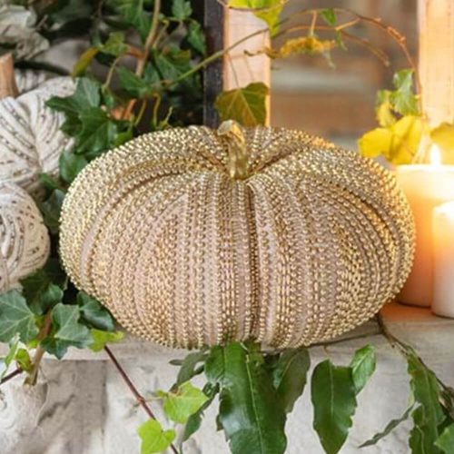 Alternative view of Blanc MariClo Zucca Decorativa 30x20 cm Perline Oro
