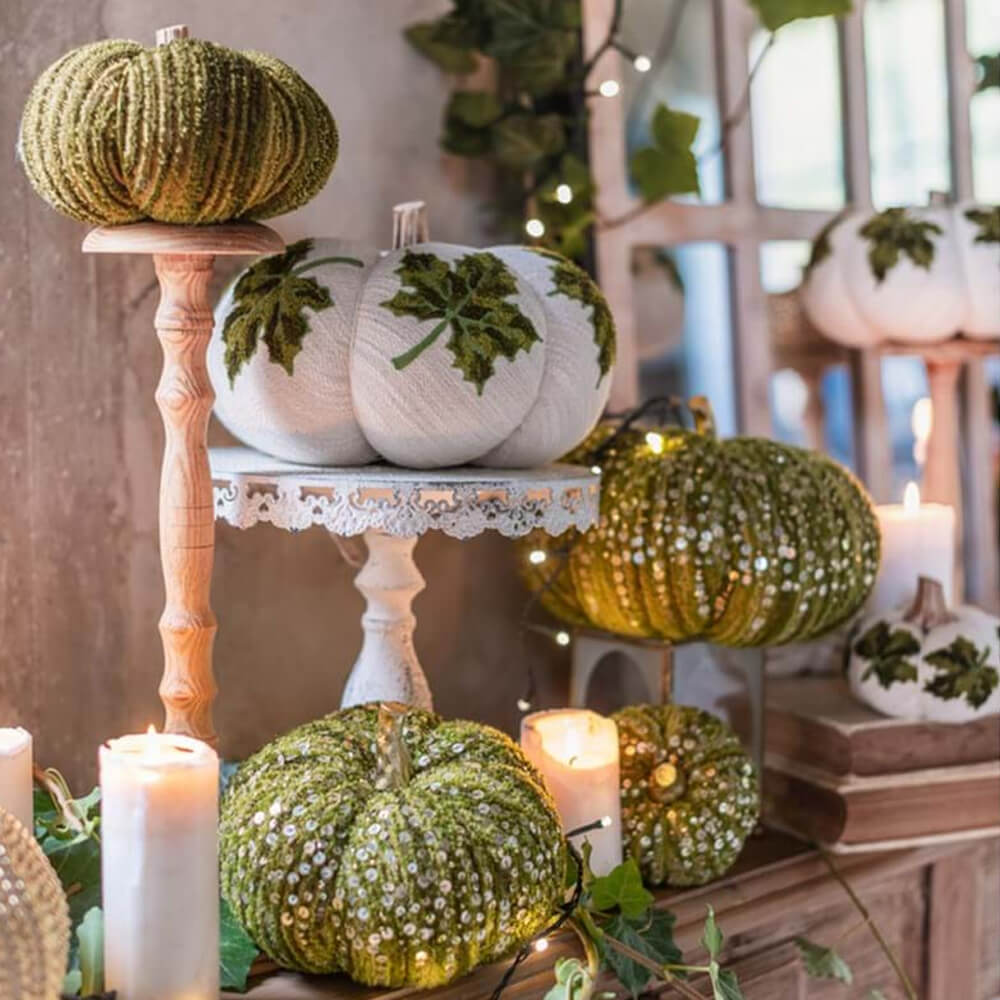 Blanc MariClo Zucca Verde Paillettes 18x14 cm 2 Blanc MariClo Zucca Verde Paillettes 18x14 cm - immagine 2