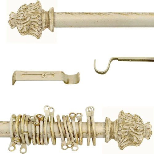 Empire L'Atelier 17 tringle à rideaux beige doré avec anneaux décoratifs