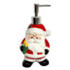 Dispenser per sapone liquido a forma di Babbo Natale in ceramica con pompa cromata, altezza 21 cm.